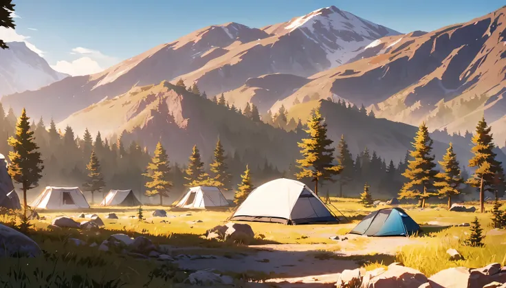 background,camp site,In the mountains,noon