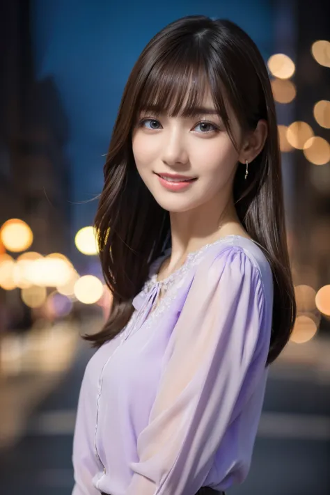 1 girl,(Wearing a lilac blouse:1.2),(Raw photo, highest quality), (realistic, Photoreal:1.4), table top, Very delicate and beautiful, very detailed, 2k wallpaper, wonderful, In detail, Very detailed CG Unity 8K wallpaper, very detailed, High resolution, so...