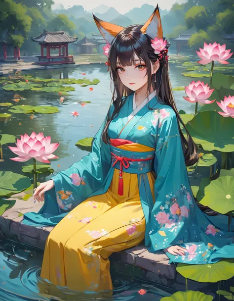 (Highest quality:1.2), Beautiful lo-fi minimalist vibe, Cute absurd, , in the style of unreal engine 5 art style, Glitter, Oil painting style art high resolution, Extremely detailed, (1 Girl:1.3), Hand Painted, Simple lines, 16-year-old girl wearing colorf...