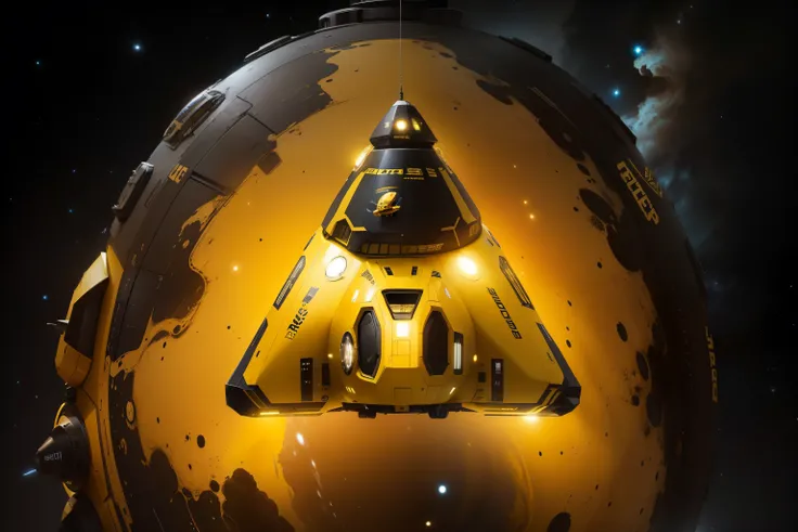 black and yellow colour, space ship