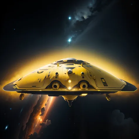 yellow colour, space ship