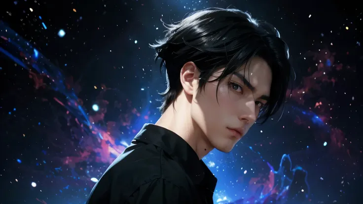 Anime man with black hair and black shirt looking at camera, 4KAnime Wallpaper, Anime handsome guy, 4K Manga Wallpapers, Anime Wallpaper 4k, Anime Wallpaper4k, Male Anime Style, Handsome anime pose, Anime portrait of a handsome man, Anime Style 4k, Anime W...