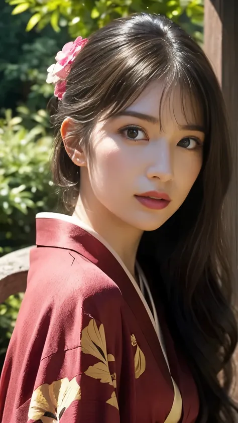 (8k, Top quality, Masterpiece:1,2), (Realistic, Photorealistic:1. 37), Super-detailed, One girl,), (Highly detailed), (Detailed and beautiful eyes), (Top quality), (Super-detailed), (Masterpiece), (Detailed face), Female ((1)), Hair ((black, waves, length)...