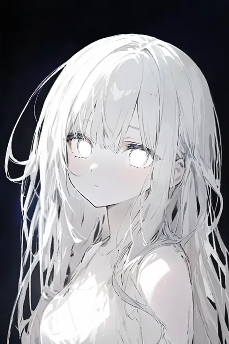 anime girl with long white hair and big breasts posing, girl with white hair, gray hair, perfect gray hair girl, gray hair deity...