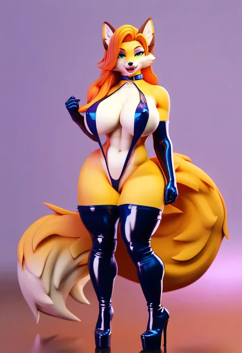 score_9, score_8_up, score_7_up, score_6_up, score_5_up, score_4_up, source_furry, e621, (by Liveforthefunk), Rangiku Matsumoto as a furry anthro fox milf, looking at viewer, seductive smile, beautiful detailed eyes, posing in a bedroom, (wearing a collar,...