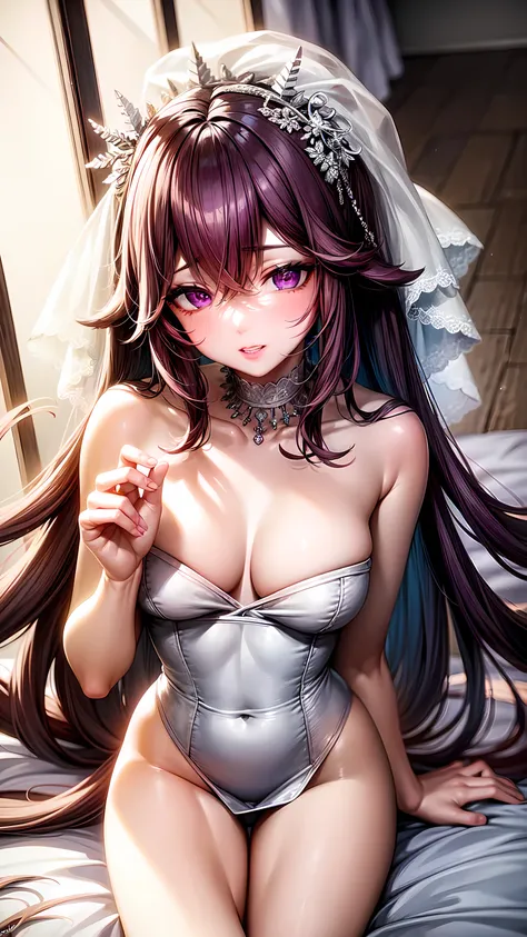 (purple eyes)(Wedding dress)(naked)(Penetration)