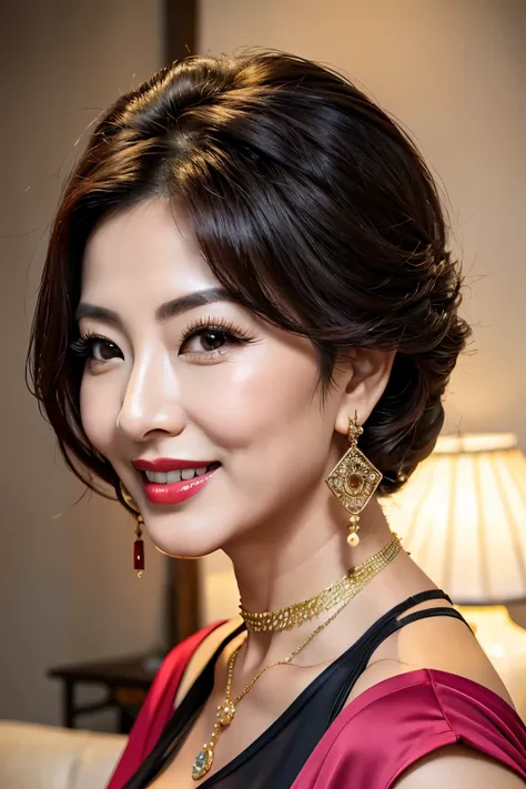 7　mom　milf　Korean, Lady　large earring　Big choker　navel piercing decoration　A bracelet　realisitic　Gorgeous Madame Beautiful Mature Woman　sexly　Smile　Gentle woman navel piercing　４K　High quality　Gorgeous Madame Beautiful Mature Woman　Tank top