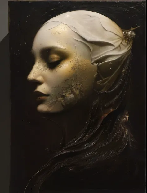 James Gurney, Surrealist art , dream-like, mysterious, Provocative, symbolic, Complex, detailed,, (Gothic but very beautiful:1.4), (masterpiece, Highest quality:1.4) , Nicola Samori Style, mermaid