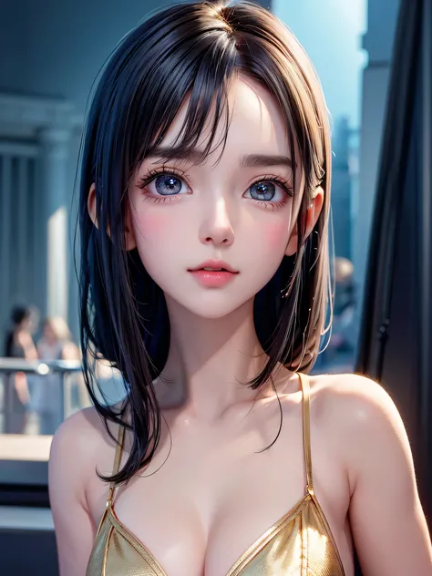 One Girl，(1人のとてもcute:1.3)，masterpiece，Highest quality，High resolution，From below，Low - Angle，Photorealistic，RAW Photos，Ray Tracing，Physically Based Rendering，beautiful girl，(:1.3)，cute，Big eyes，(detailed pupils:1.2)，(The face is facing straight ahead:1.3)，...