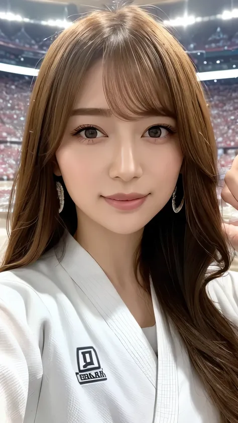 (Highest quality、8k、Award-winning works、Ultra-high resolution)、One beautiful woman,(blonde:1.1)、Bright color contacts、Perfect Makeup、Bright and shiny lipstick、(Very heavy makeup:1.2)、Beautiful bright eyeshadow、Heavy makeup around the eyes、very long wavy ha...