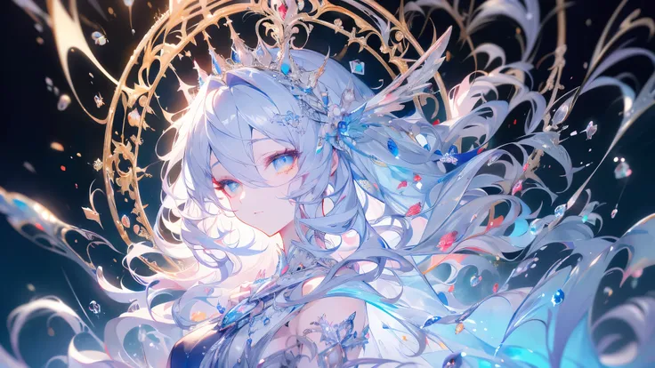 High resolution RAW color art, animation,Sculpture, Silver Marble Skin, (((Highly detailed elegant))), Magical atmosphere, Detailed skin, texture,(Exquisitely crafted, The finer details, Ultra-detailed art), Depth of written boundary, Bokeh, Silky to the t...