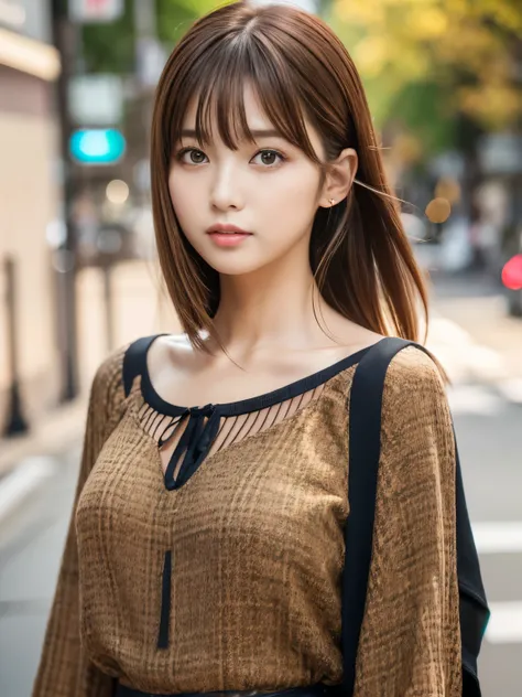 Ultra High Definition, Superior Quality, Premier Quality, ultra detailed, Photorealistic, 8k, RAW Photos, highest quality, masterpiece, Attractive girl, Stunning girl, Brown Hair, Shoulder Length Layered, asymmetrical bangs, Japanese Idol, Sophisticated, S...