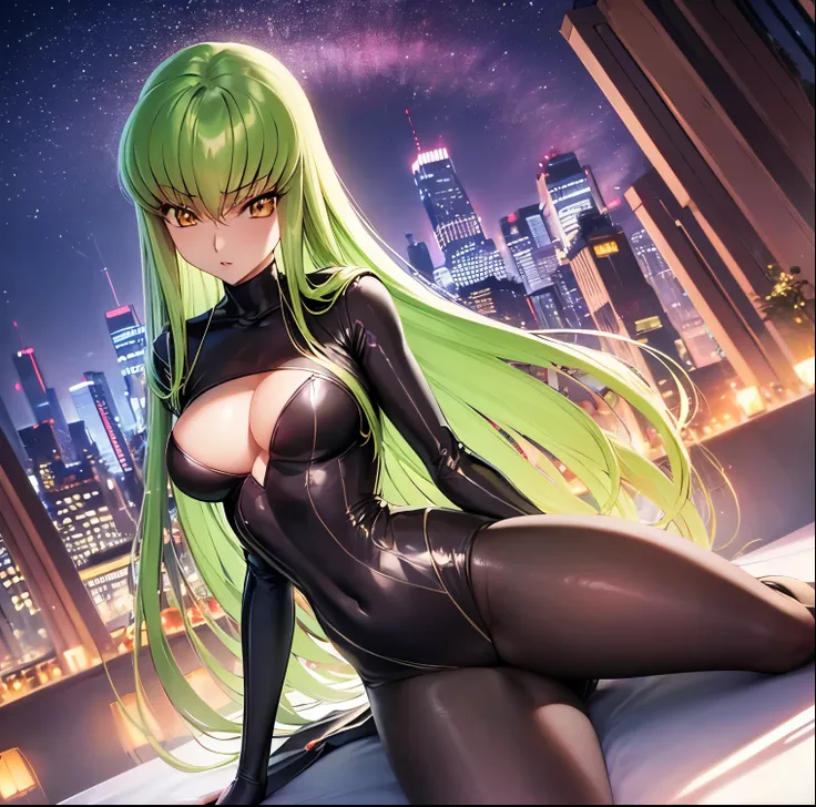 ((1girl)),((alone)),C.C., ( Code Geass),(masterpiece), (best quality), (ultra detailed), (best illustration), (best shadow), (absurdities), sharp focus , cowboy shot, atmospheric perspective, depth of field, dynamic posture, ((looking at viewer)), medium b...