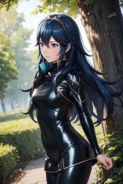 Highest quality,Highest Resolution,(((Latex clothing))) Fire Emblem Awakening Lucina Dark Forest