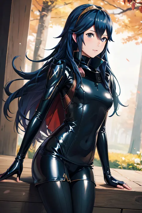 Highest quality,Highest Resolution,(((Latex clothing))) Fire Emblem Awakening Lucina Dark Forest