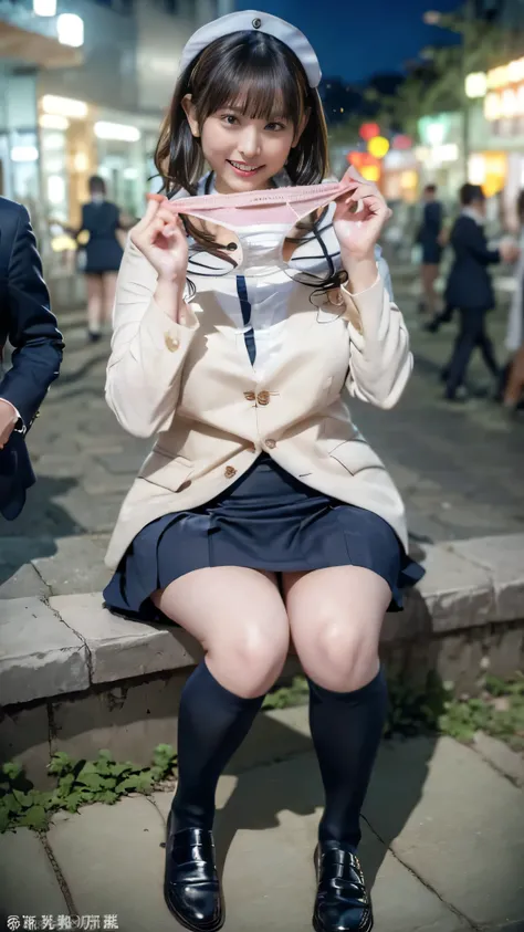 Highest quality, masterpiece, Ultra-high resolution, (reality: 1.4), Original photo, 1 female, mature, smile, short hair, Plump body, , Cinema Lighting, Exact finger count、Exact number of legs、(Exact number of arms:1.0, Exact number of hands:1.0), (Perfect...