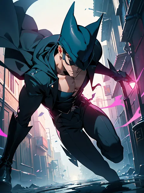 (Depth oF written boundary, F/4.0, 135mm, Nikon, ultra HD, work of art, super verbose,4K,Wide area lighting)、one men、phantom thieF's outFit、silk hat、Fearless smile