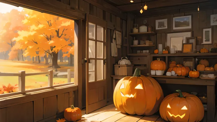 ((masterpiece:1.4、Highest quality)) 、(Pouches with Pumpkin and other decorations、) 、Autumn season, During the fall, Autumn season, trend, 🍂 cute, Pumpkin, Entrance Pouch, Crisp and detailed, Beautiful views, 🍁 cute, Accurate and detailed, Cottagecore!!, Be...