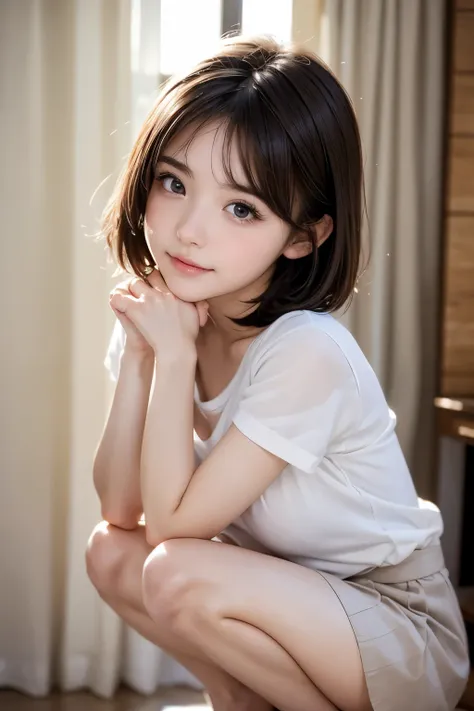 (cry)、Cute Girl、Highly detailed face、Attention to detail、double eyelid、Beautiful thin nose、Sharp focus:1.2、beauty:1.4、(short hair)、Pure white skin、Highest quality、masterpiece、Ultra-high resolution、(Realistic:1.4)、Highly detailed and professional lighting、b...