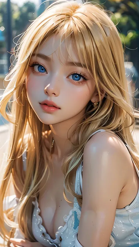 exceptional sexy beauty、beautiful calm and bright expression、sexy refreshing look、perfect beautiful cute face with long bangs be...