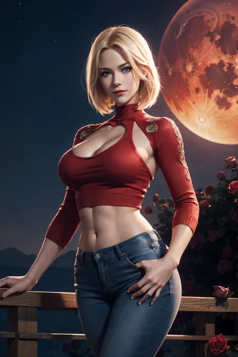 KOF,King of Fighters,Blue Mary,Blue Eyes,Blonde Hair,Medium Hair,Beautiful white skin,Photorealistic,Ultra HD,high quality,masterpiece,Digital SLR,Detailed details,Intricate details,Anatomical basis,Depicted in detail,A detailed face,Realistic skin texture...