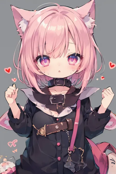 NSFW,Ahegao、Nipple piercing、short, Light pink hair、Putting on a collar、Elementary school girl、Very beautiful and Shining Eyes、Shining Eyes、1 person、Cat ear、(((((Small body)))))、heart❤、((Sweat、vapor)）