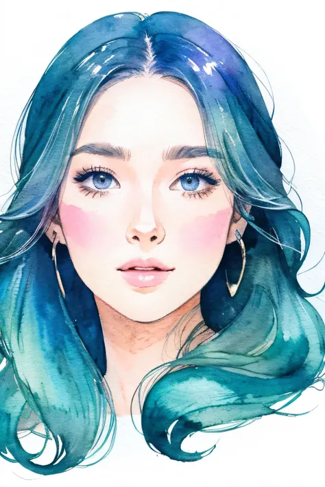 Beautiful girl, watercolor, illustration,