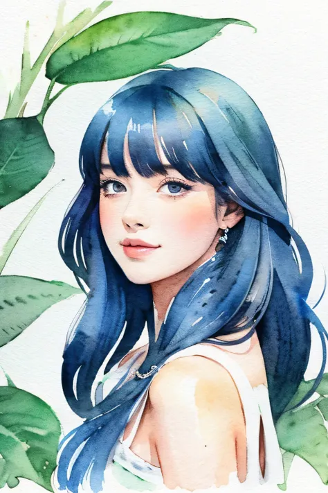 Beautiful girl, watercolor, illustration,