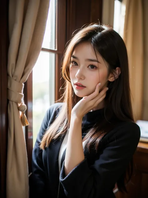 one person&#39;s,(Wearing a sparkling sequined evening dress:1.4),(RAW Photos, Highest quality), (Realistic, photo-Realistic:1.4), masterpiece, Very delicate and beautiful, Very detailed, 2k wallpaper, （standard body type）、（D cup breasts）、（Very short hair）...