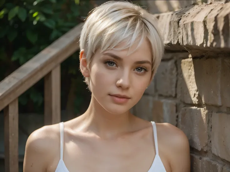 White Skin Girl with Short Hair