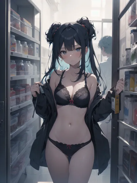 ultra-absurdres-Top quality by artist God, ultra-detailed, high resolution, anime moe artstyle, best anime 8k konachan wallpaper, pixiv contest winner, perfect anatomy,break, 1girl, (Please draw a girl dressing in locker room alone. )break,(Solo,little fem...