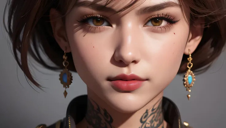 (masterpiece, best quality:1.2), solo, Game Art，Cg animation，Best image quality，Maximum resolution，8k，(A half-length photo)，(portrait)，(Head close-up)，(Rule of Thirds)，Unreal Engine 5 rendering works，20 year old girl，((Queen))，The eyes are very detailed，(L...