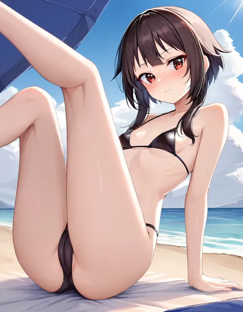 (highest quality:1.2, Very detailed, Latest, Vibrant, Super Detail, Ultra-high resolution, High Contrast, masterpiece:1.2, highest quality, Best aesthetics, there is:0.9), alone, (1 female), Megumin, short hair, black hair, (red eyes:1.3), short hair with ...