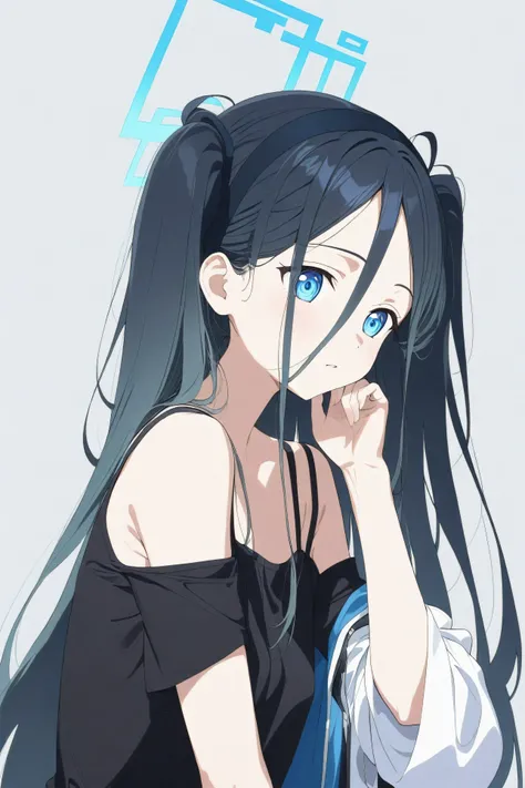(masterpiece), (Highest quality), (Very detailed), so beautiful, figure, Perfect composition, Complex details, Absurd, Detailed face, (Complex),One girl, (One girl, Alice (Blue Archive), Blue Archive, blue eyes, Black Hair, Small breasts), Nipples,Perfect ...