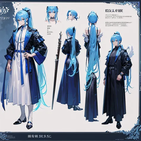 (Masterpiece, best quality), detailed, 1 man, ((character concept art)), ((character design sheet, same character, front, side, back)), full body, body complete, 1 Male angel, 1 Man angel, Detailed face, character design sheet，full bodyesbian, Highly detai...