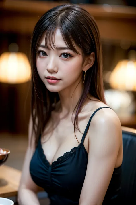 Highest quality, Tabletop, Ultra-high resolution, (Realistic:1.4), (Japanese Idols),RAW Photos, one person&#39;s, night,Detailed skin,Blurred cityscape of South Korea,,Blonde, (Pink inner hair:1.3),Glossy Lips,smile,(Model pose:1.2),2,Beautiful and beautif...