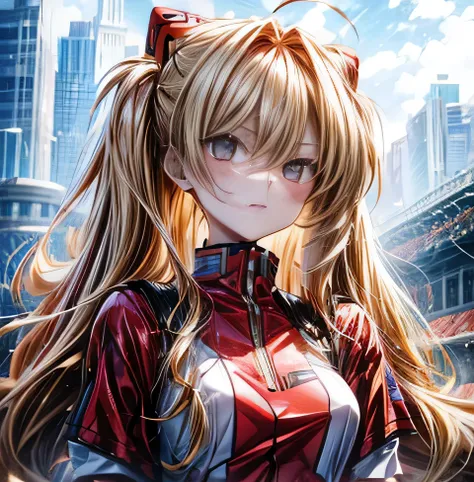 Eva　Shikinami Asuka Langley　Whole person　　　Blonde long twin tails