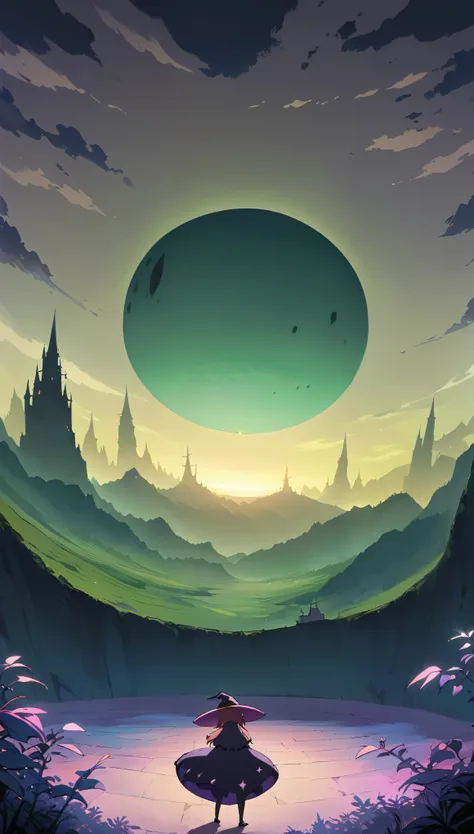 ultrawide landscape aesthetic,Studio ghibli inspired aesthetic, No People ,Witchy room
