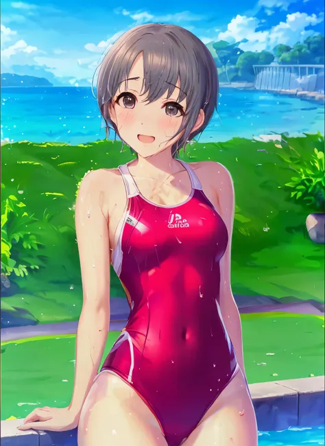 yuuki otokura seaside 9_score 8_score_up 7_score_up ultra_detailed official_art game_cg (backgrounde_seaside:1.1) sweat_drops re...