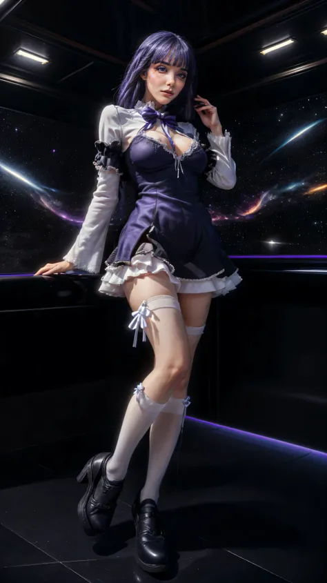 (1 lady), (Best quality at best:1.4), (ultra - detailed), (extremely detailed CG unified 16k), A Beautiful Woman with Perfect Figure: 1.4, Sharp Focus: 1.2, purple hair, very detailed, High-definition RAW color photo, professional photoshooting, amazing fa...