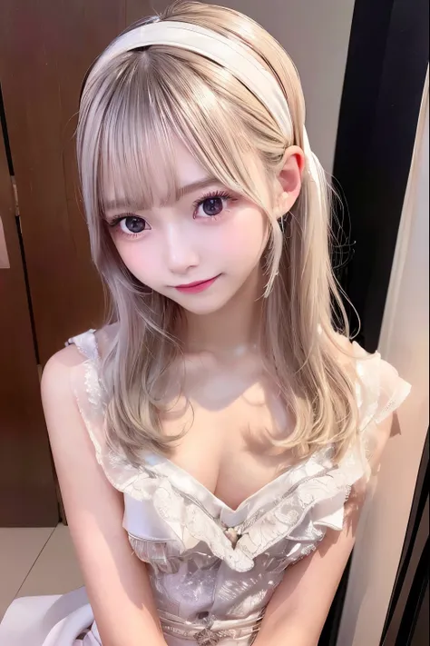 1 girl, オフショルダー, セクシー
,silver straight hair, blonde,head band,  medium long hair, she is AYA MIYABI, 2, Bishojo, looking at viewer, she is famous Japanese idol, kawaii, (mascara), eyeliner, almond eye, natural eyebrows, thin lips, Natural color lip, extrem...