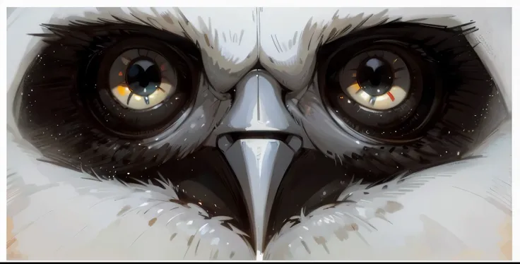 there is a close up of a bird with a very big eye, falcon bird face, very large eyes. symmetry, sparkling bird eyes, intense sta...