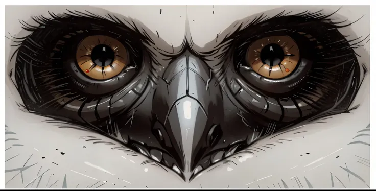 there is a close up of a bird with a very big eye, falcon bird face, very large eyes. symmetry, sparkling bird eyes, intense sta...