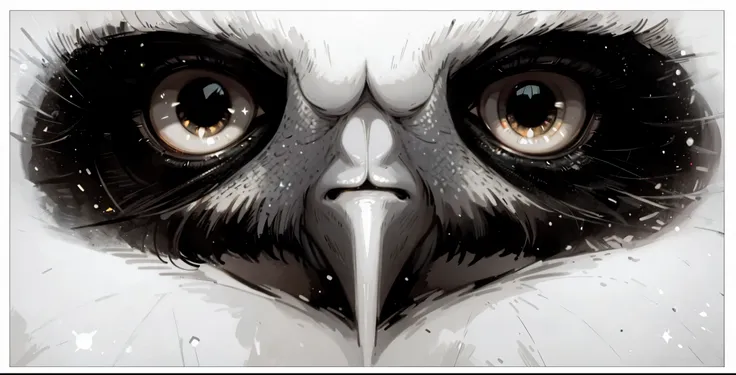 there is a close up of a bird with a very big eye, falcon bird face, very large eyes. symmetry, sparkling bird eyes, intense sta...