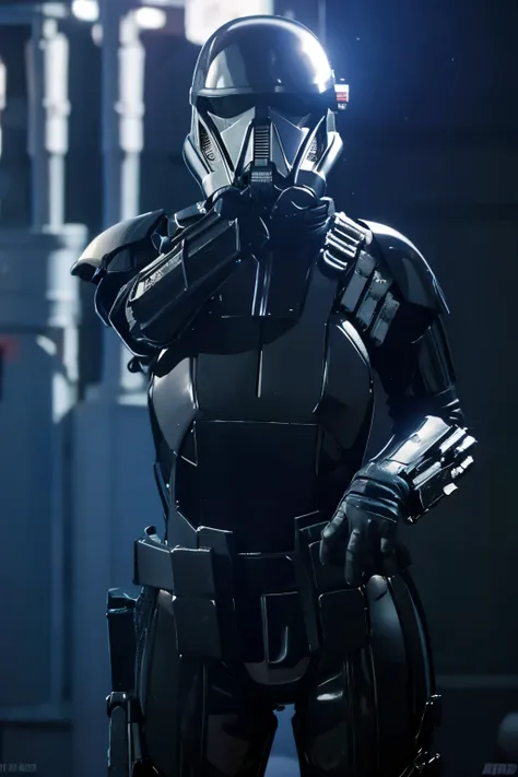 teen girl, star wars Deathtrooper, big thighs sexy teen, with helmet, doing sexy pose