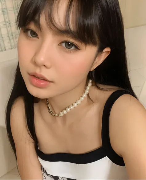 Long Hair, Looking at viewer, 
Black Hair, no necklace, enhance skin, big boobs, no necklace
