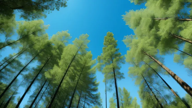 Forest and blue sky