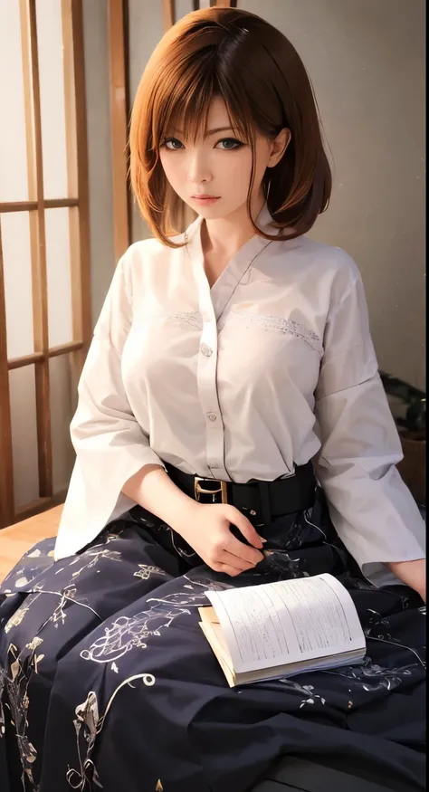 Ultra-realistic 8K CG,masterpiece,((Highly detailed background, Delicate pattern, Intricate details)),highest quality,very detailed face,Very beautiful eyes and face,Very beautiful eyes,Kocho Shinobu,Colorful Hair,No bangs,Hair intake,Purple eyes,amount,Bl...