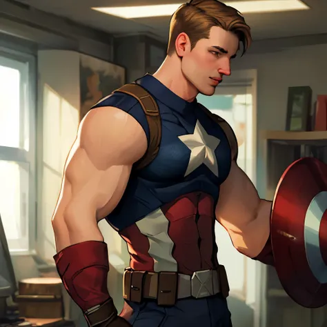 hotcha:1,only,oral,muscular,male focus,pecs,abs, captain america brain fuck