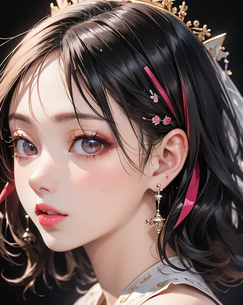 (Beautifully detailed face), (Beautiful attention to detail), Beautiful woman, Beautiful lips with lipstick, Beautiful womanの顔, The finer details, Highest quality,  Masterpiece, Vivid and True Colors ,